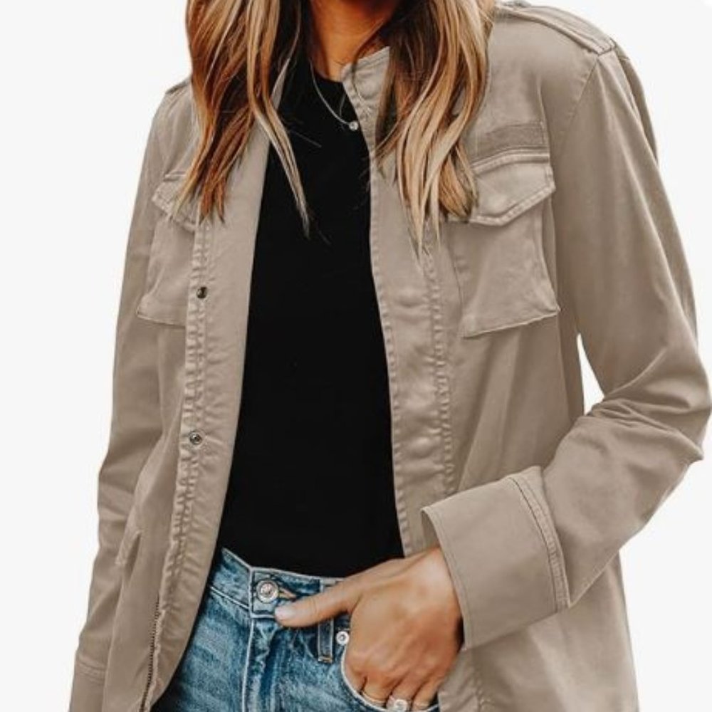 Military Utility Jacket Lightweight Zip Up Anorak Coat XL